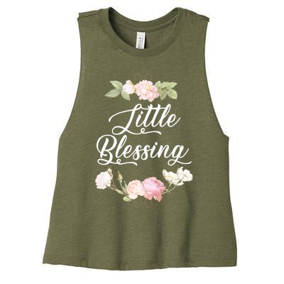 Little Blessing Son Daughter Newborn Family Gift Women's Racerback Cropped Tank