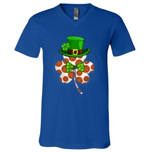 Leprechaun Basketball Shamrock St Patricks Day Irish Gift V-Neck T-Shirt