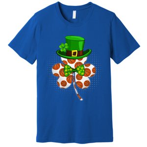 Leprechaun Basketball Shamrock St Patricks Day Irish Gift Premium T-Shirt