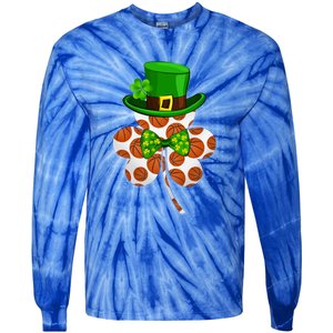 Leprechaun Basketball Shamrock St Patricks Day Irish Gift Tie-Dye Long Sleeve Shirt