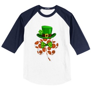 Leprechaun Basketball Shamrock St Patricks Day Irish Gift Baseball Sleeve Shirt