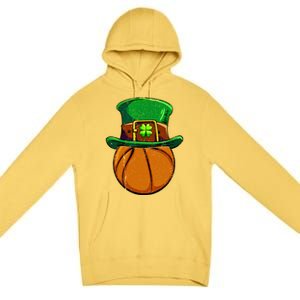 Leprechaun Basketball Shamrock St Patricks Day Irish Gift Cool Gift Premium Pullover Hoodie