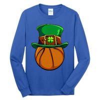 Leprechaun Basketball Shamrock St Patricks Day Irish Gift Cool Gift Tall Long Sleeve T-Shirt