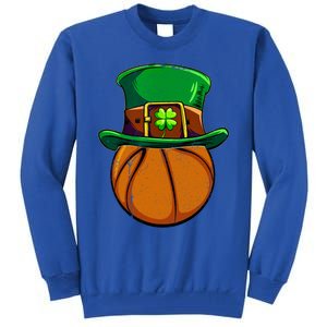 Leprechaun Basketball Shamrock St Patricks Day Irish Gift Cool Gift Tall Sweatshirt