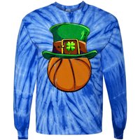 Leprechaun Basketball Shamrock St Patricks Day Irish Gift Cool Gift Tie-Dye Long Sleeve Shirt