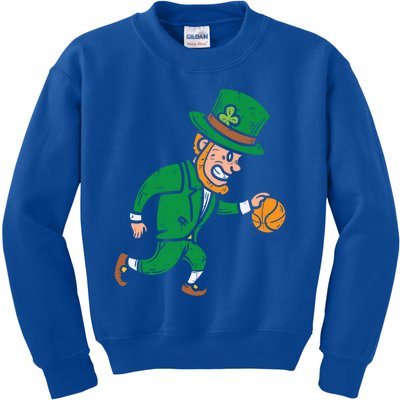 Leprechaun Basketball St Patricks Day Sport Gift Meaningful Gift Kids Sweatshirt