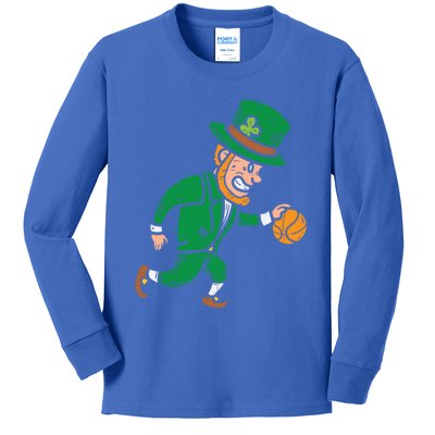 Leprechaun Basketball St Patricks Day Sport Gift Meaningful Gift Kids Long Sleeve Shirt