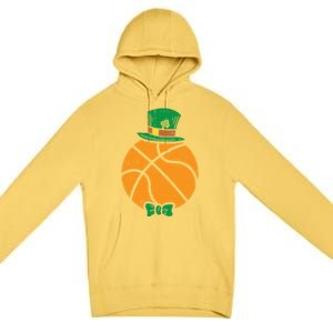 Leprechaun Basketball St Patricks Day Sports Gift Premium Pullover Hoodie