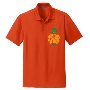 Leprechaun Basketball St Patricks Day Sports Gift Dry Zone Grid Polo