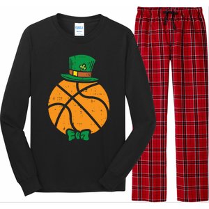 Leprechaun Basketball St Patricks Day Sports Gift Long Sleeve Pajama Set