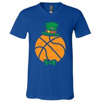 Leprechaun Basketball St Patricks Day Sports Gift V-Neck T-Shirt