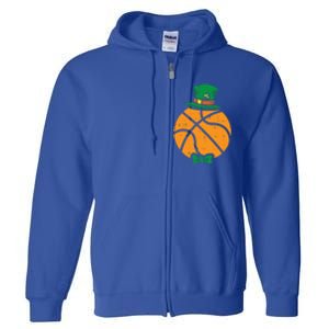 Leprechaun Basketball St Patricks Day Sports Gift Full Zip Hoodie