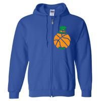 Leprechaun Basketball St Patricks Day Sports Gift Full Zip Hoodie