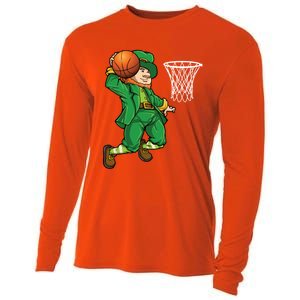 Leprechaun Basketball St Patricks Day Sports Gift Cooling Performance Long Sleeve Crew