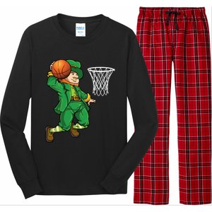 Leprechaun Basketball St Patricks Day Sports Gift Long Sleeve Pajama Set