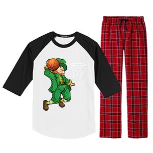 Leprechaun Basketball St Patricks Day Sports Gift Raglan Sleeve Pajama Set