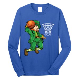 Leprechaun Basketball St Patricks Day Sports Gift Long Sleeve Shirt