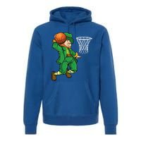 Leprechaun Basketball St Patricks Day Sports Gift Premium Hoodie