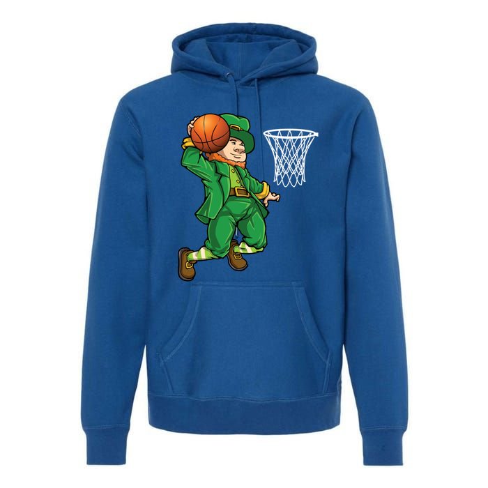 Leprechaun Basketball St Patricks Day Sports Gift Premium Hoodie