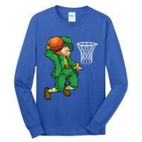 Leprechaun Basketball St Patricks Day Sports Gift Tall Long Sleeve T-Shirt