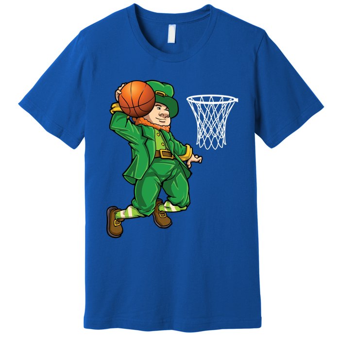 Leprechaun Basketball St Patricks Day Sports Gift Premium T-Shirt