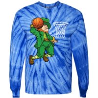 Leprechaun Basketball St Patricks Day Sports Gift Tie-Dye Long Sleeve Shirt