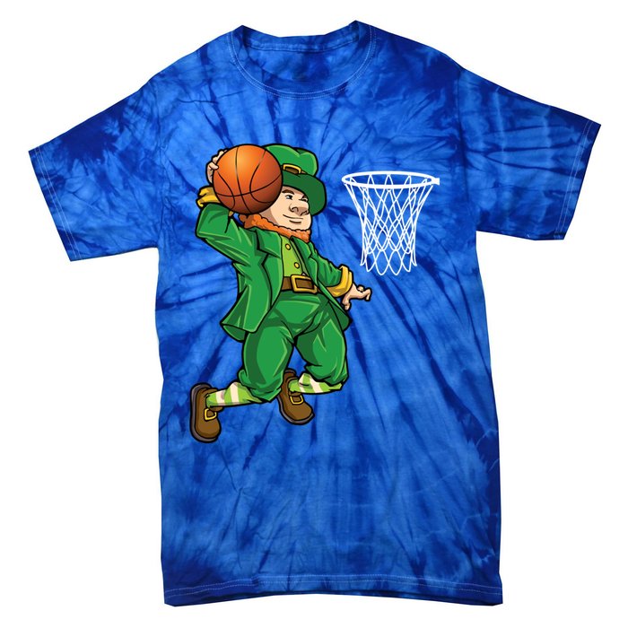 Leprechaun Basketball St Patricks Day Sports Gift Tie-Dye T-Shirt