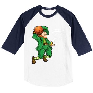 Leprechaun Basketball St Patricks Day Sports Gift Baseball Sleeve Shirt