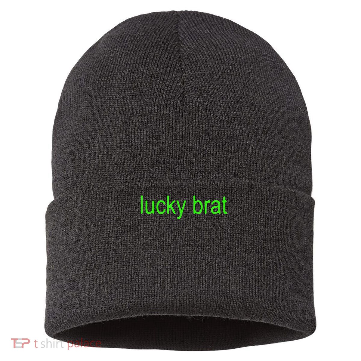 lucky brat st patricks day Gift Sustainable Knit Beanie