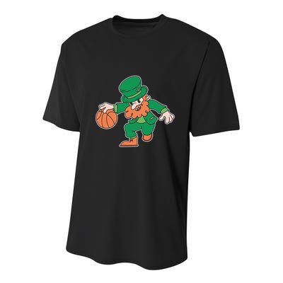 Leprechaun Basketball St Patrick's Day Green Ireland Irish Cool Gift Youth Performance Sprint T-Shirt