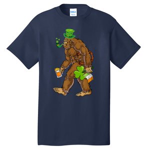 Leprechaun Bigfoot St Patricks Day Sasquatch Irish Flag Tall T-Shirt