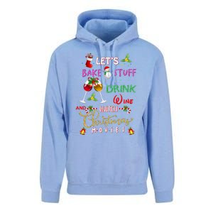 LetS Bake Stuff Drink Wine And Watch Christmas Movies Unisex Surf Hoodie