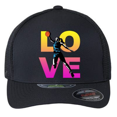 Love Basketball Teen Gift Flexfit Unipanel Trucker Cap