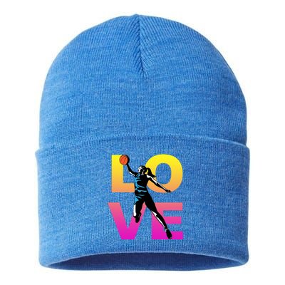 Love Basketball Teen Gift Sustainable Knit Beanie