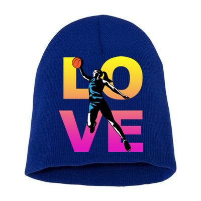 Love Basketball Teen Gift Short Acrylic Beanie