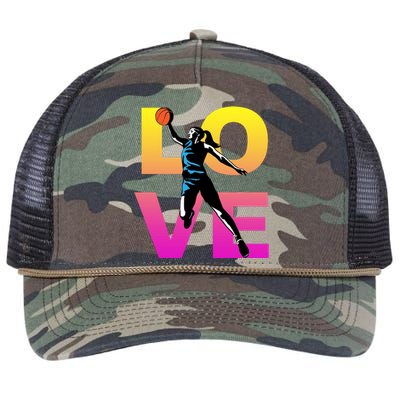 Love Basketball Teen Gift Retro Rope Trucker Hat Cap