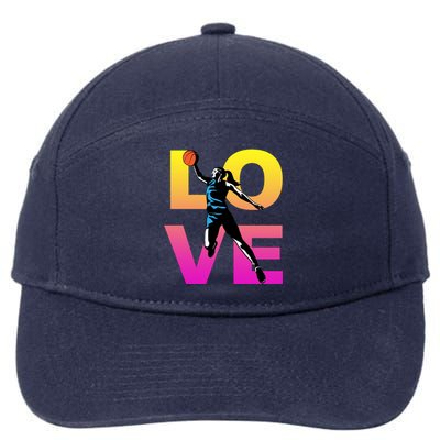 Love Basketball Teen Gift 7-Panel Snapback Hat