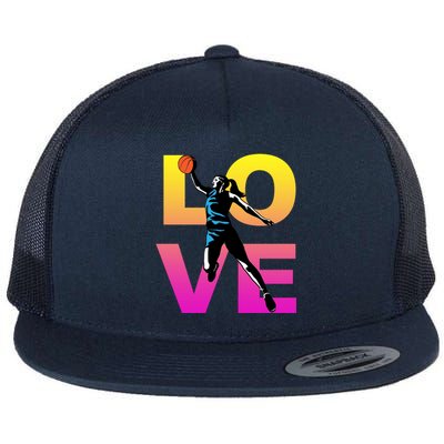 Love Basketball Teen Gift Flat Bill Trucker Hat