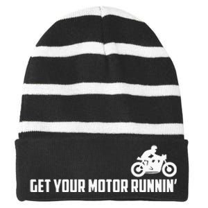 LyricLyfe Born to Be Wild Striped Beanie with Solid Band