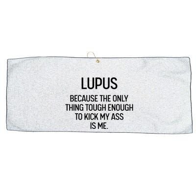 Lupus Becasue The Only Thing Tough Enough To Kick My Ass Is Me Large Microfiber Waffle Golf Towel