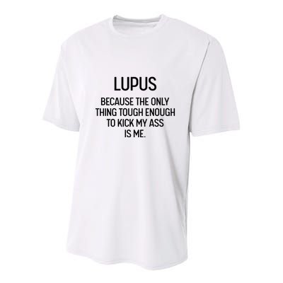 Lupus Becasue The Only Thing Tough Enough To Kick My Ass Is Me Youth Performance Sprint T-Shirt