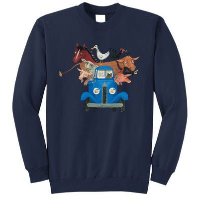 Little Blue Truck And Farm Animals Illustration Tall Sweatshirt