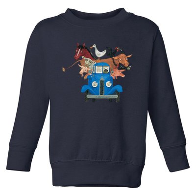 Little Blue Truck And Farm Animals Illustration Toddler Sweatshirt