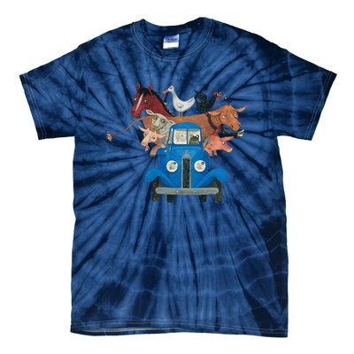 Little Blue Truck And Farm Animals Illustration Tie-Dye T-Shirt