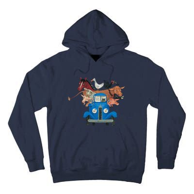 Little Blue Truck And Farm Animals Illustration Tall Hoodie