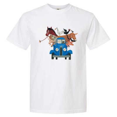 Little Blue Truck And Farm Animals Illustration Garment-Dyed Heavyweight T-Shirt