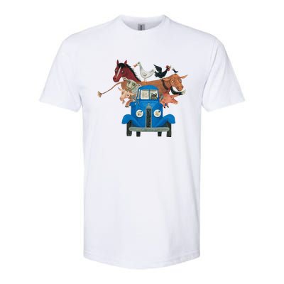 Little Blue Truck And Farm Animals Illustration Softstyle® CVC T-Shirt