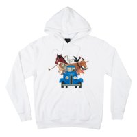 Little Blue Truck And Farm Animals Illustration Hoodie