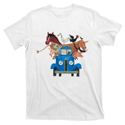 Little Blue Truck And Farm Animals Illustration T-Shirt