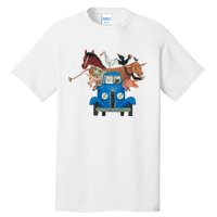 Little Blue Truck And Farm Animals Illustration Tall T-Shirt